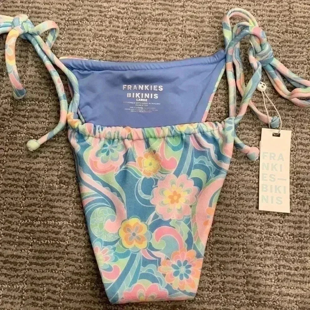 Frankies Bikinis Tia Terry String Bikini Bottom - Picture 7 of 9